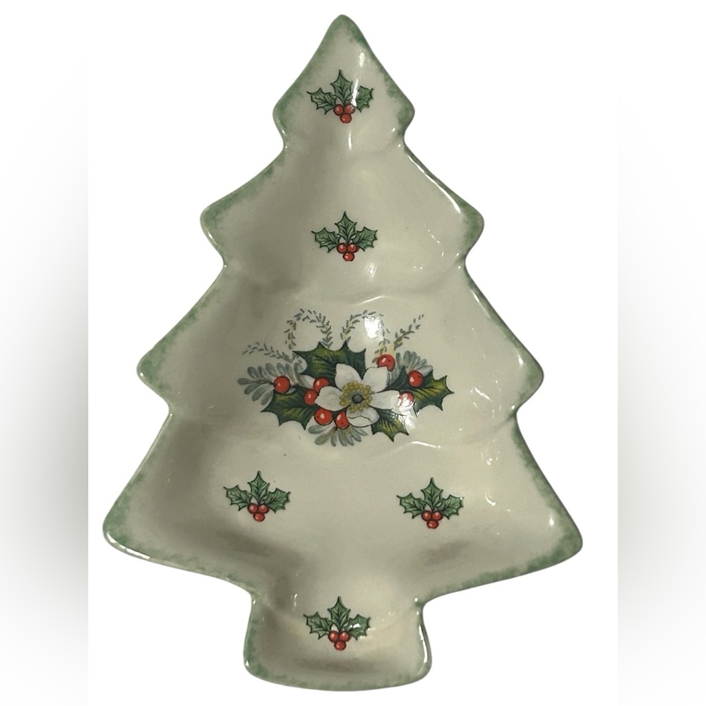 VINTAGE CERAMIC CHRISTMAS TREE DISH